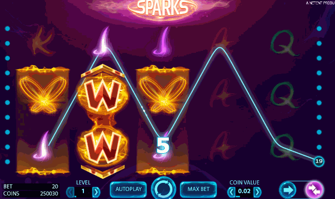 Новый онлайн слот Sparks от компании Net Entertainment