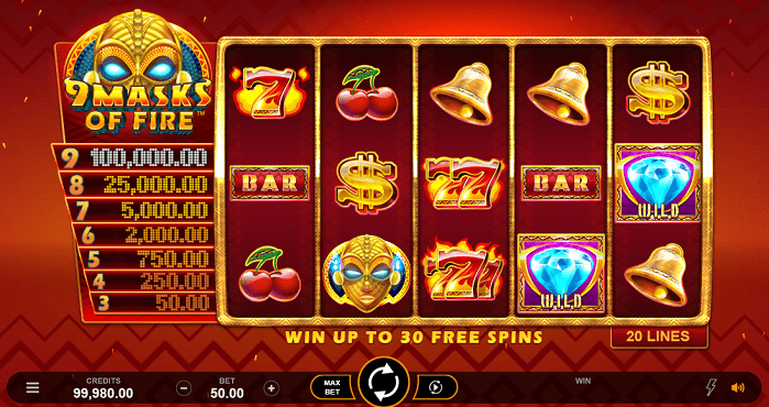 Игровой автомат 9 Masks On Fire